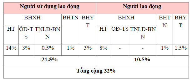 tỷ lệ nộp BHXH đối với người lao động Việt Nam năm 2021 - ảnh 2