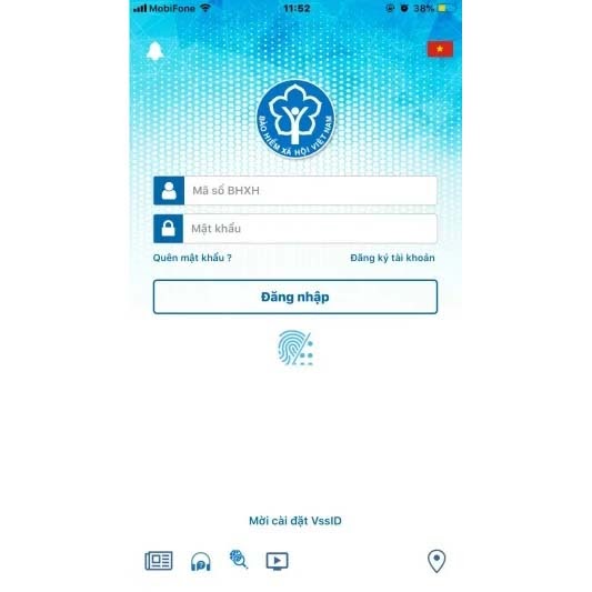Nhập mã số BHXH và mật khẩu để đăng nhập tài khoản VssID.